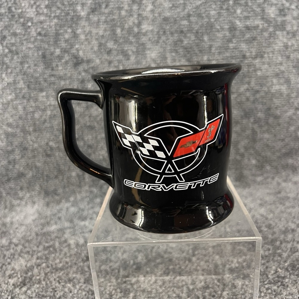 Corvette Racing Flags Logo 12oz Coffee Mug Cup Collectible Official GM Ceramic